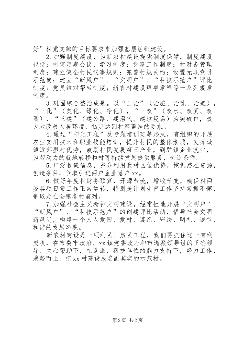 2024年村工作总结和工作计划_第2页