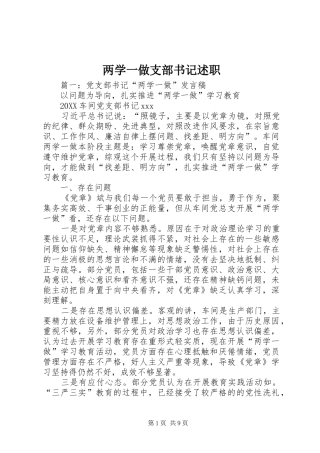 2024年两学一做支部书记述职