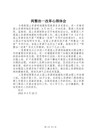 2024年两整治一改革心得体会