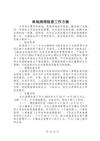 2024年林地清理检查工作方案