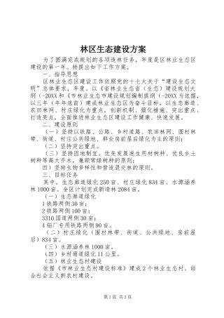 2024年林区生态建设方案