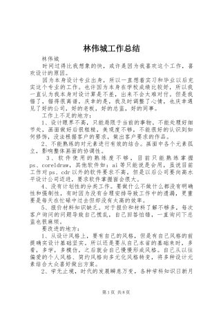 2024年林伟城工作总结