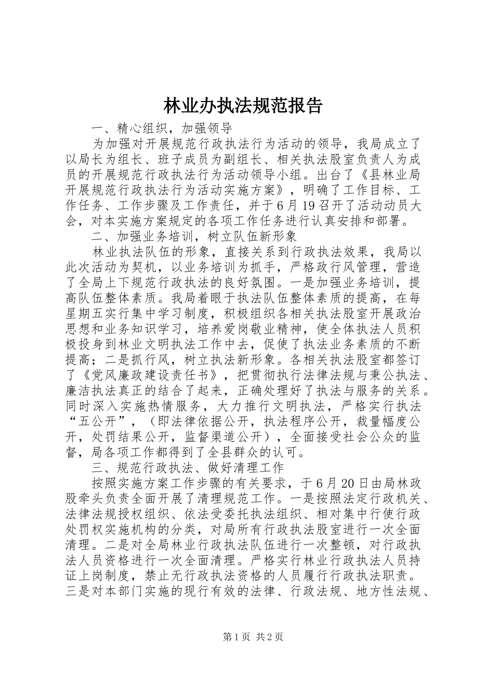 2024年林业办执法规范报告_第1页