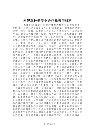 2024年村健农种植专业合作社典型材料