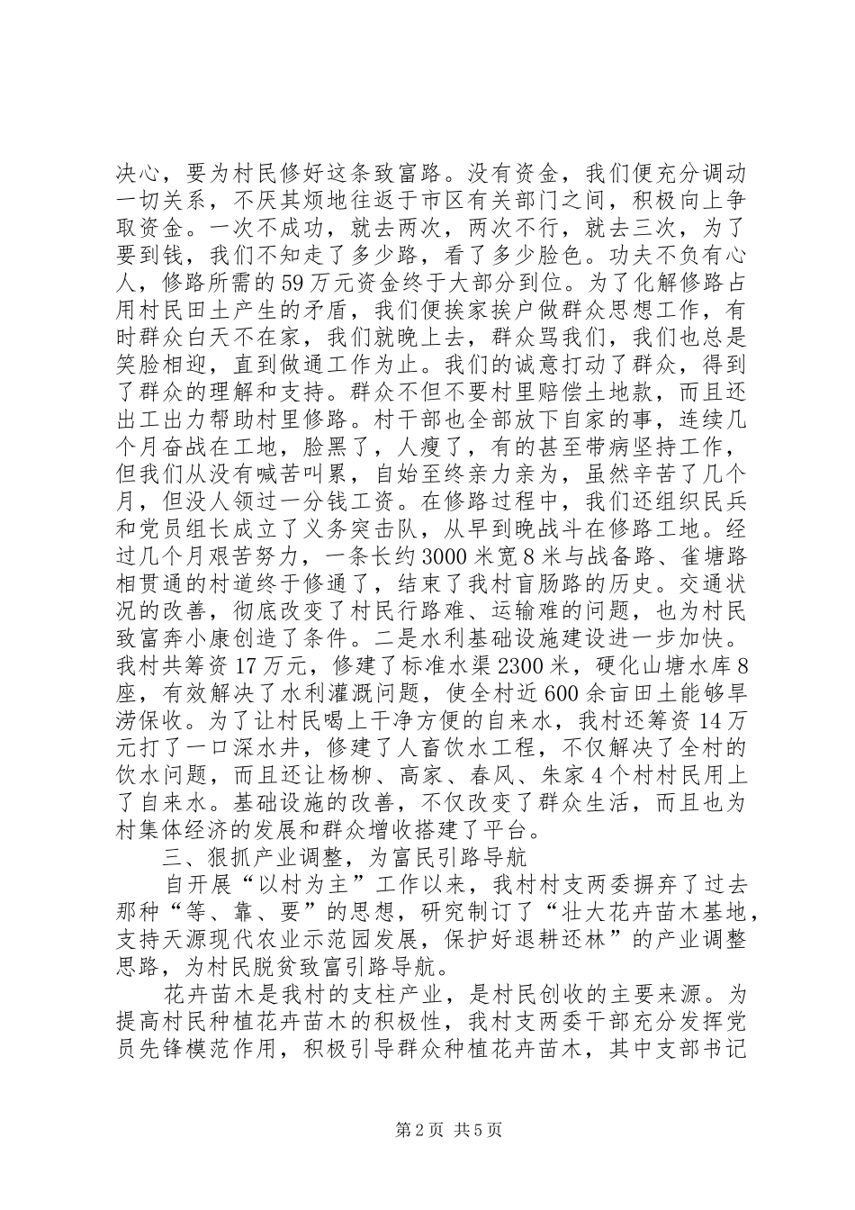 2024年村开展经验交流的交流材料_第2页