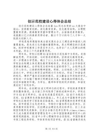 2024年创示范校建设心得体会总结