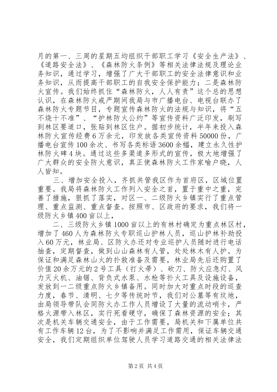 2024年林业局安全生产工作汇报_第2页