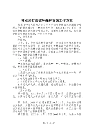 2024年林业局打击破坏森林资源工作方案