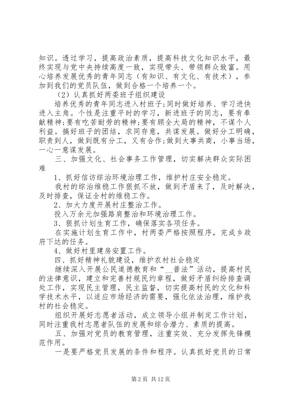 2024年村年度计划多篇_第2页