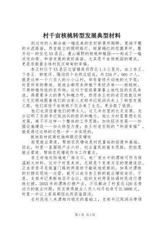 2024年村千亩核桃转型发展典型材料
