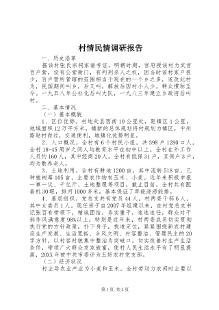 2024年村情民情调研报告