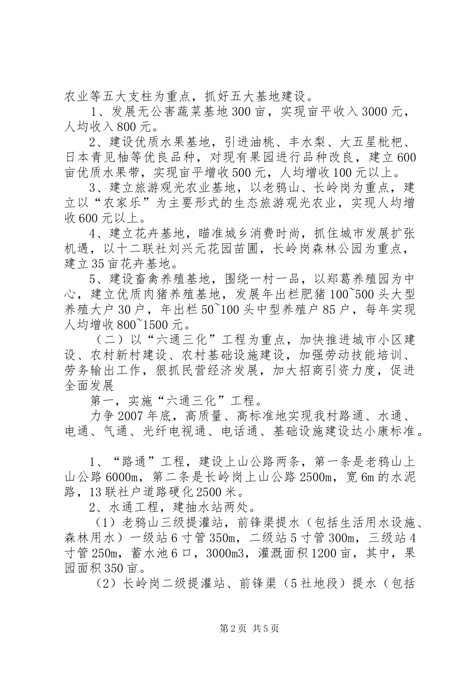 2024年村全面建设小康社会发展规划_第2页