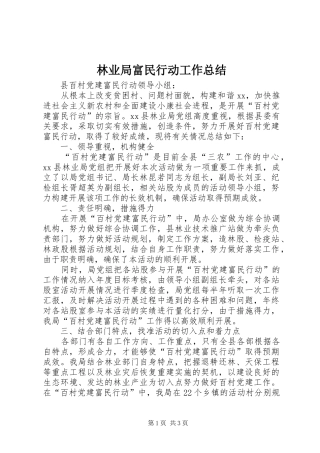 2024年林业局富民行动工作总结