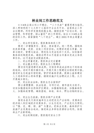 2024年林业局工作思路范文