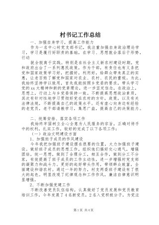 2024年村书记工作总结