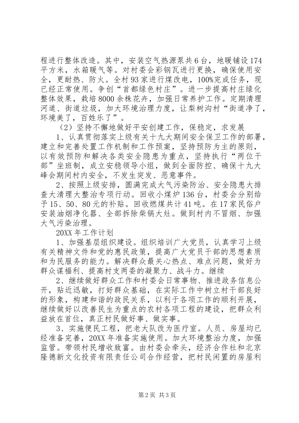 2024年村书记兼主任个人工作总结_第2页