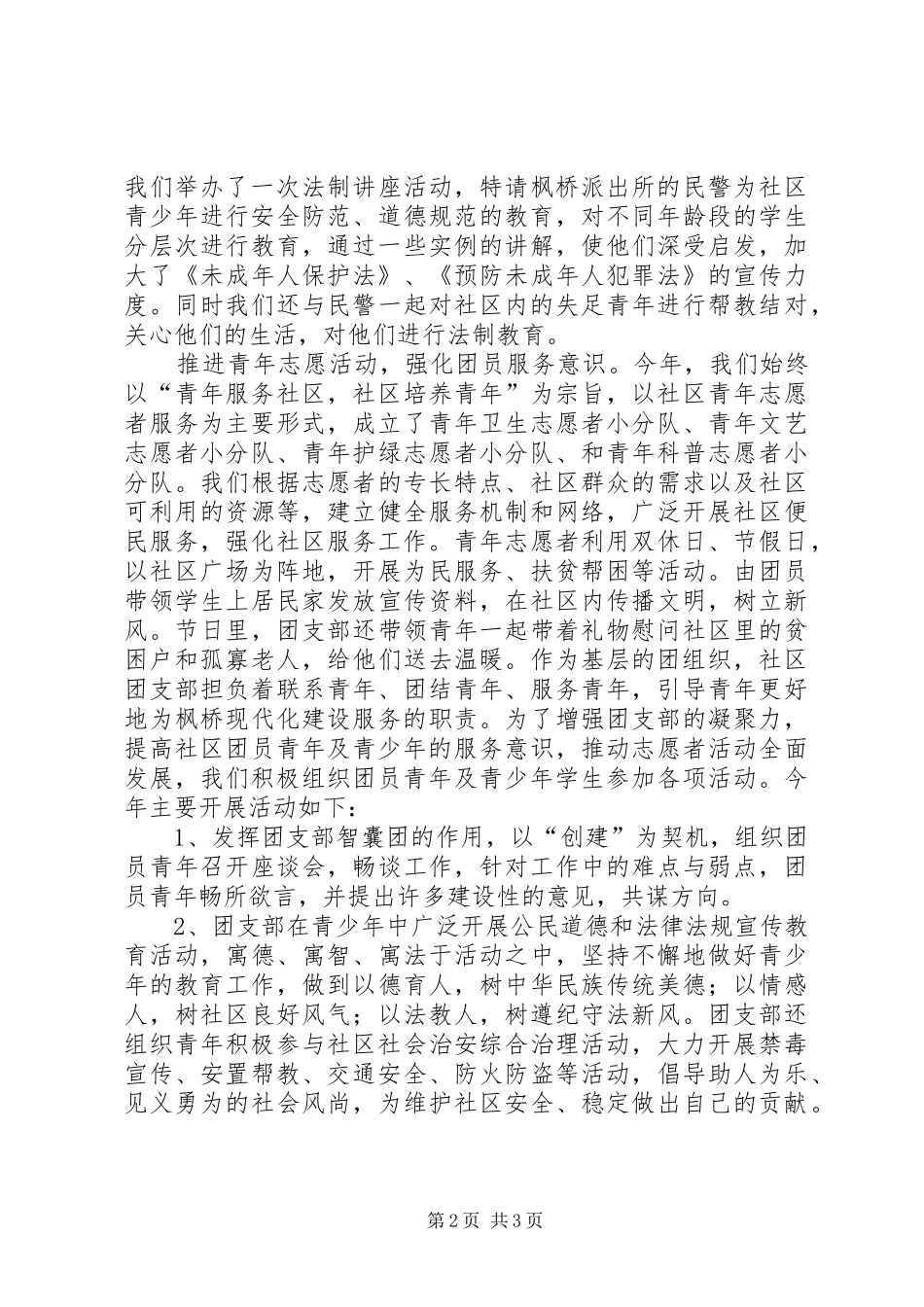 2024年村团支部工作总结优秀范文_第2页