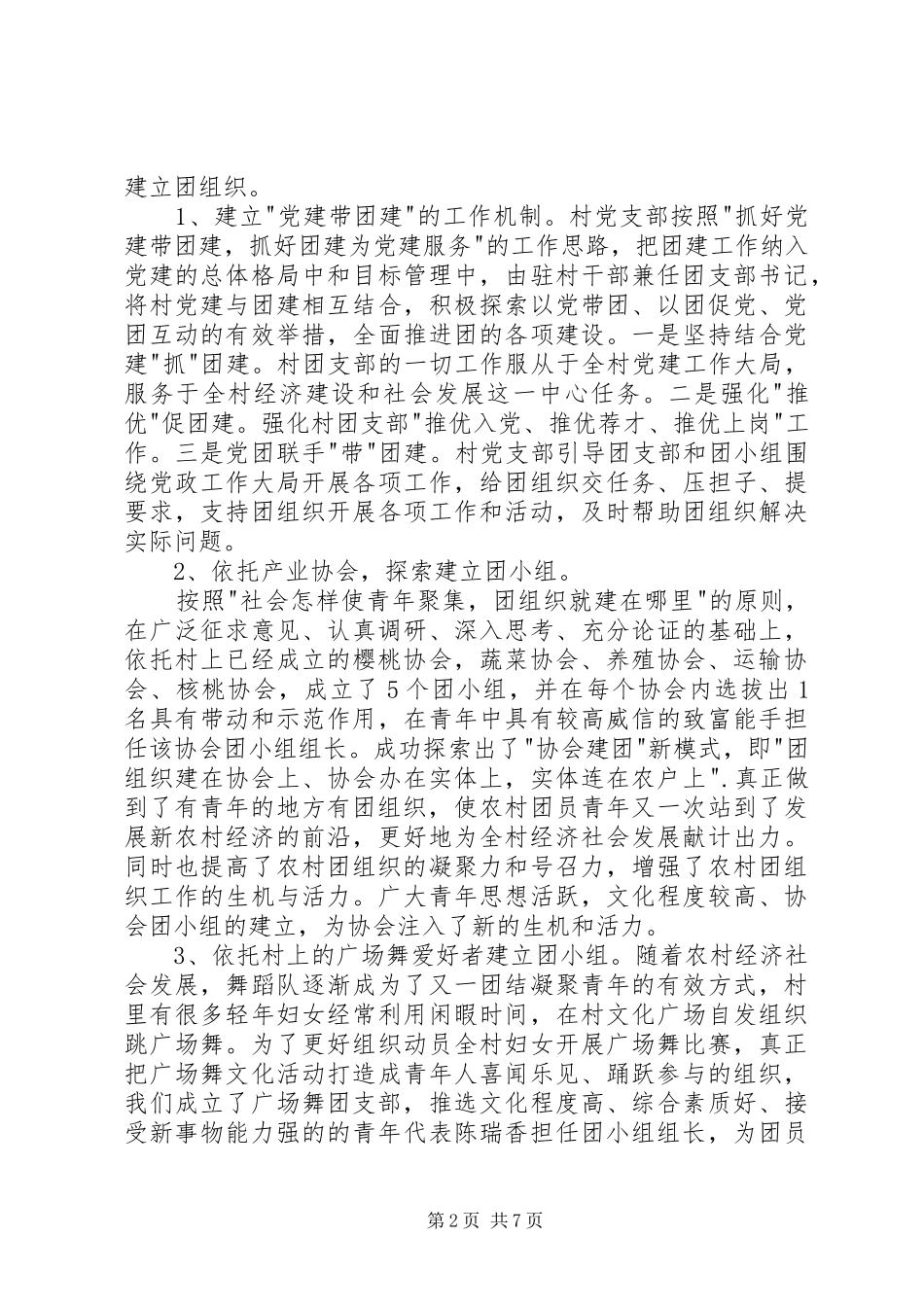 2024年村团支部团建工作汇报_第2页