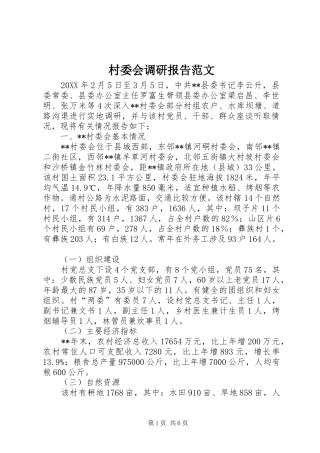 2024年村委会调研报告范文