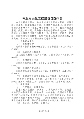 2024年林业局民生工程建设自查报告