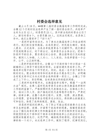 2024年村委会选举意见