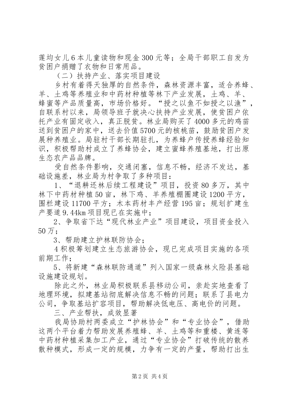 2024年林业局驻村帮扶工作自查报告_第2页