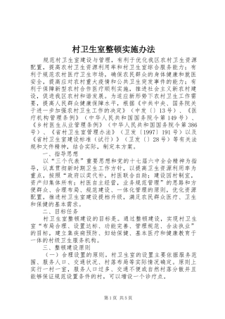 2024年村卫生室整顿实施办法