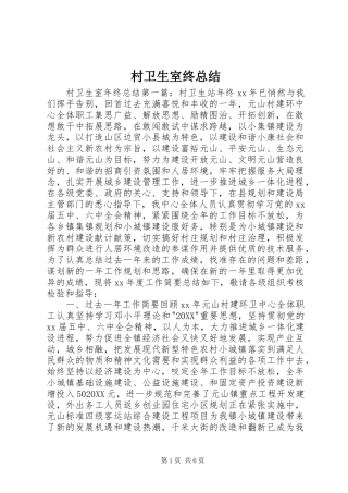 2024年村卫生室终总结