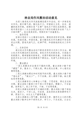 2024年林业局作风整治活动意见