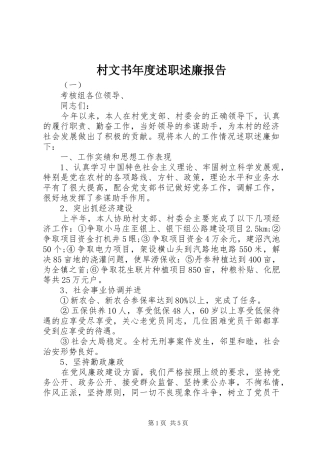 2024年村文书年度述职述廉报告