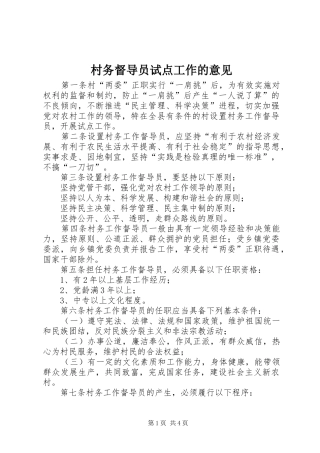 2024年村务督导员试点工作的意见