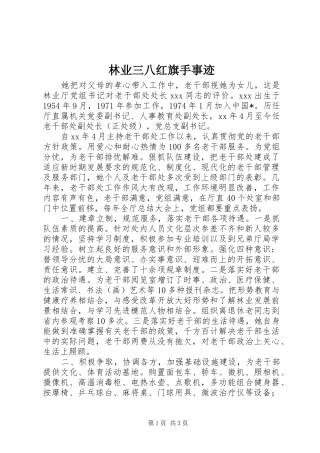 2024年林业三八红旗手事迹