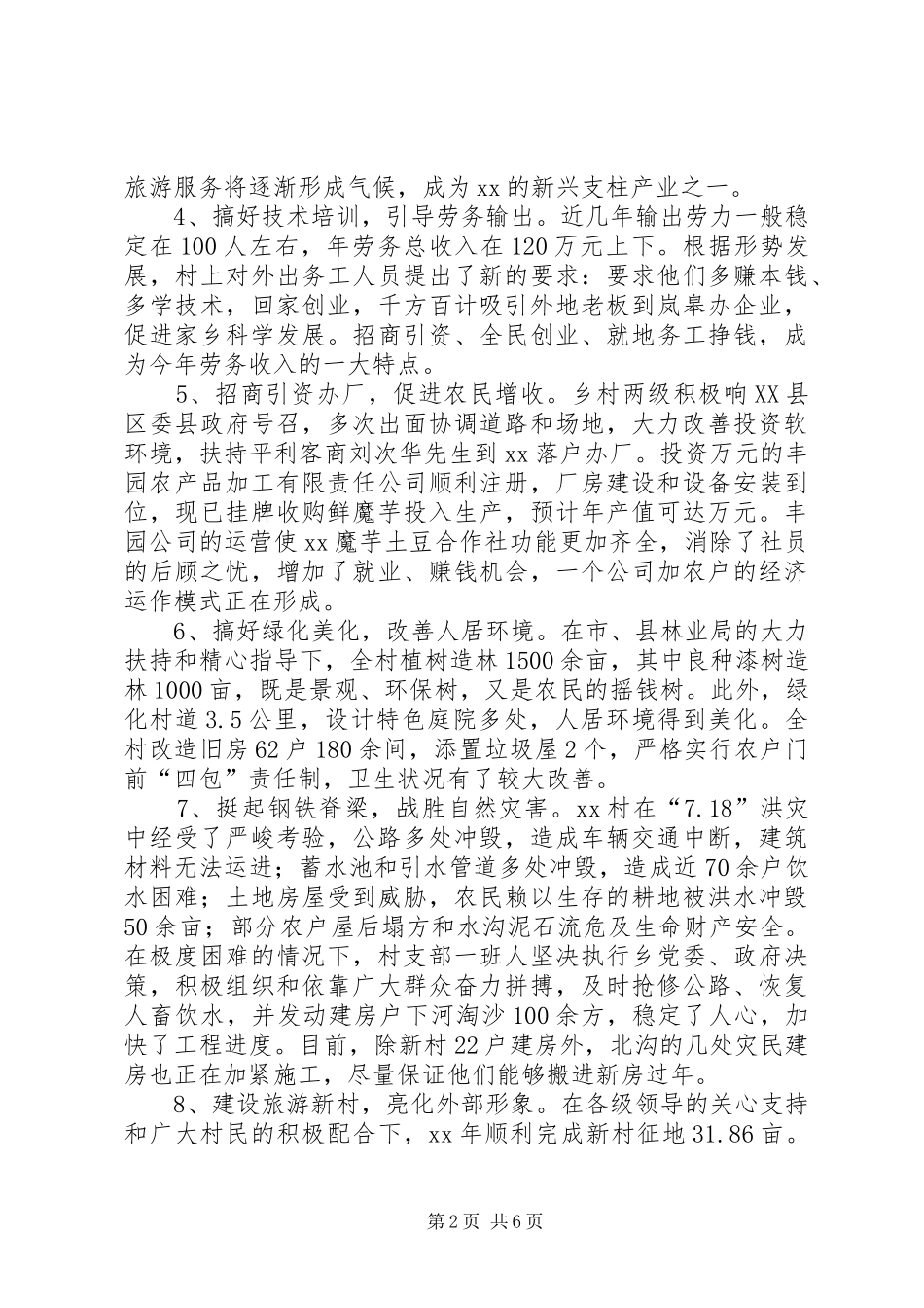 2024年村新农村建设工作总结篇_第2页