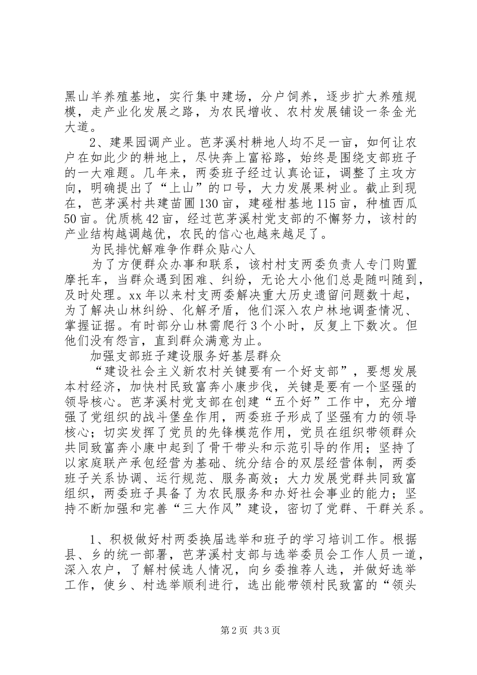 2024年村优秀基层党组织事迹材料_第2页