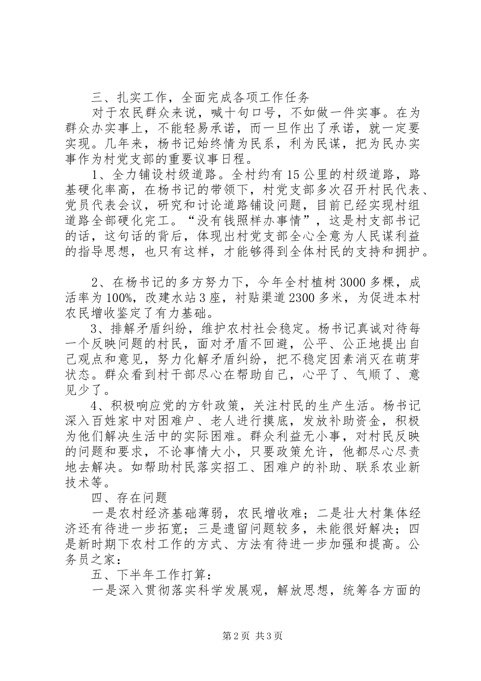 2024年村支部半年工作总结_第2页