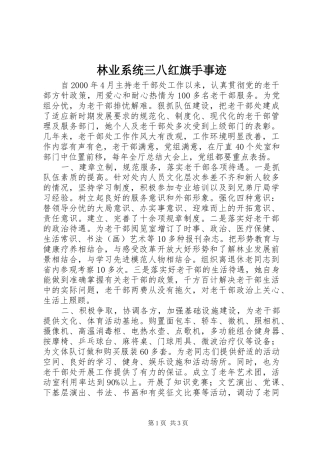 2024年林业系统三八红旗手事迹