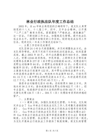 2024年林业行政执法队年度工作总结