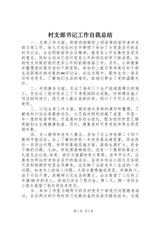 2024年村支部书记工作自我总结