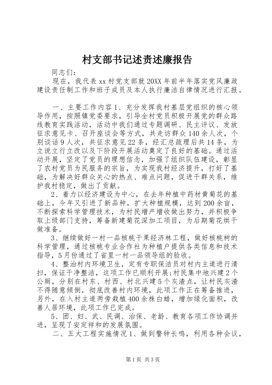 2024年村支部书记述责述廉报告_第1页