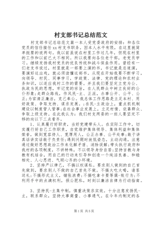 2024年村支部书记总结范文