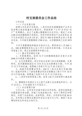 2024年村支部委员会工作总结