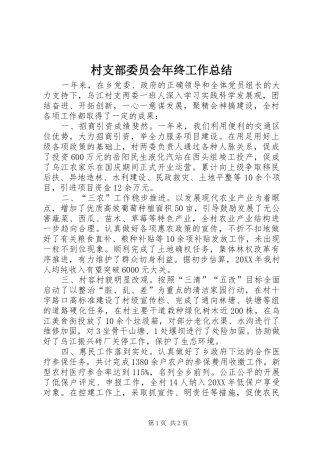 2024年村支部委员会年终工作总结