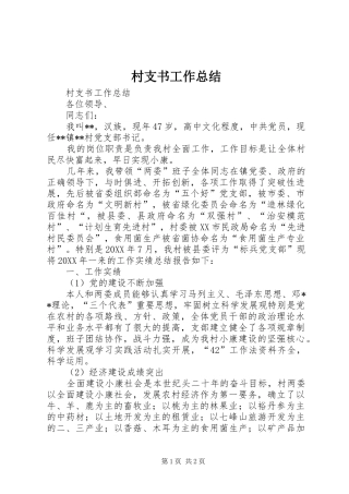 2024年村支书工作总结