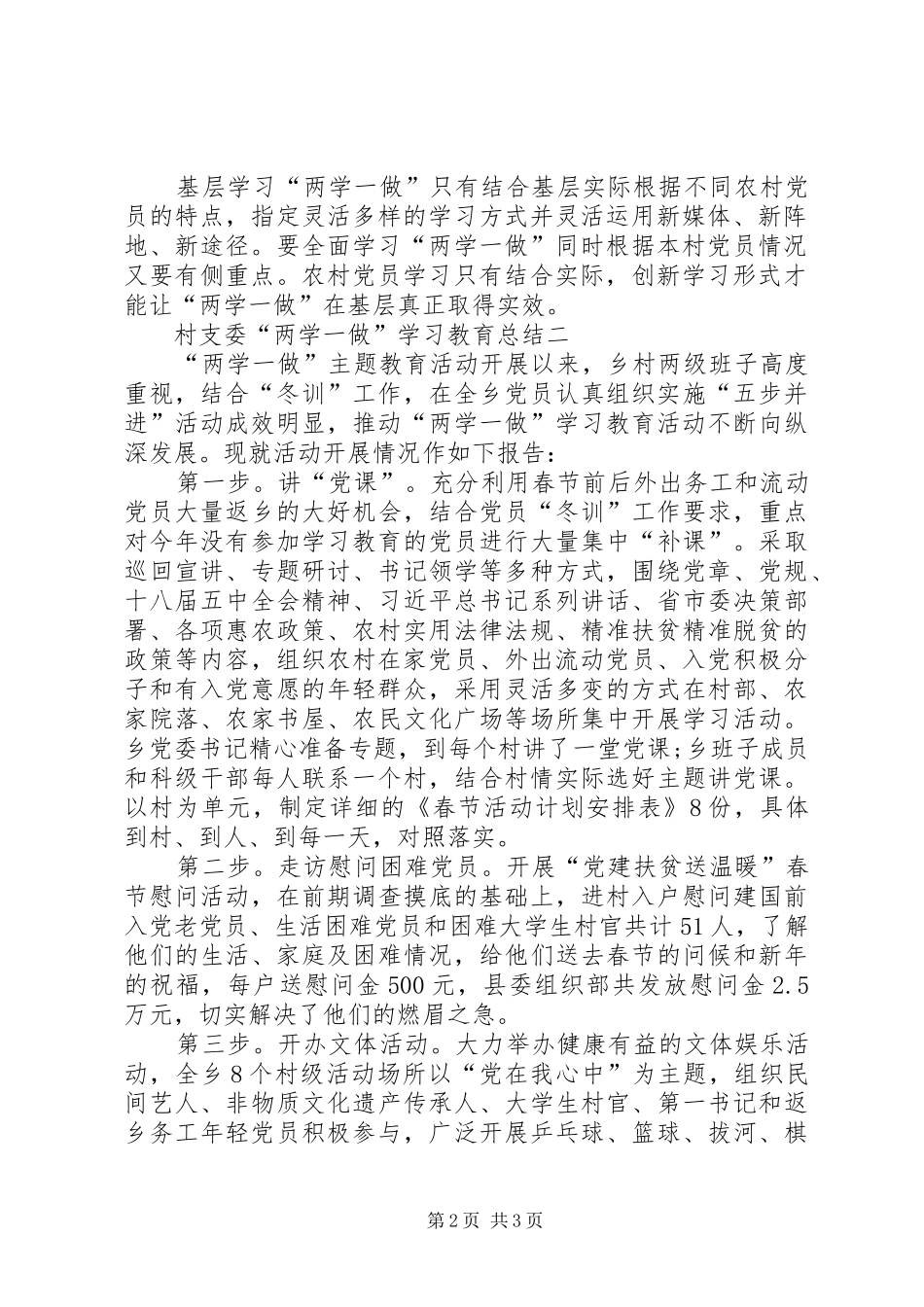 2024年村支委两学一做学习教育总结_第2页