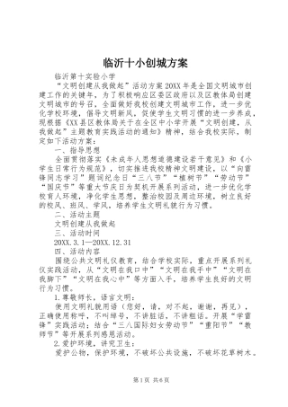 2024年临沂十小创城方案