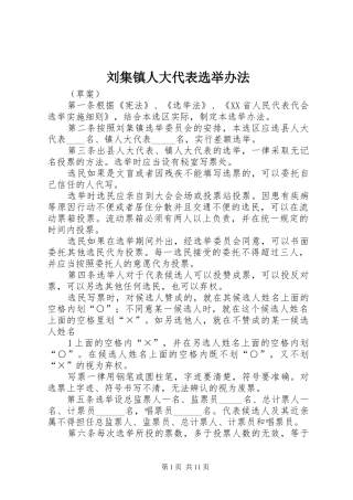 2024年刘集镇人大代表选举办法