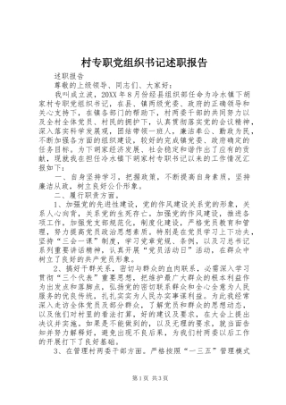 2024年村专职党组织书记述职报告