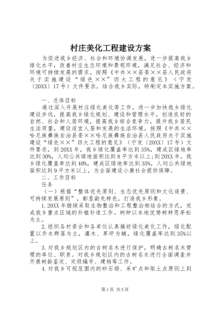 2024年村庄美化工程建设方案