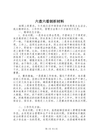 2024年六查六看剖析材料
