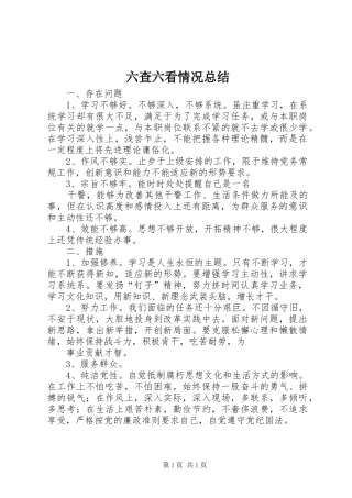 2024年六查六看情况总结